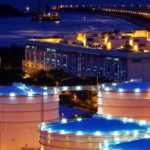 Oil tanks at sunset, Hong Kong Tung Chung